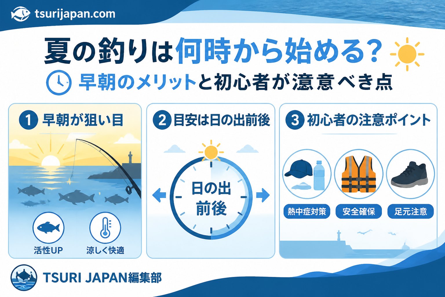 安全 夏の釣りは何時から始めるべき？早朝のメリットと初心者が注意すべき点