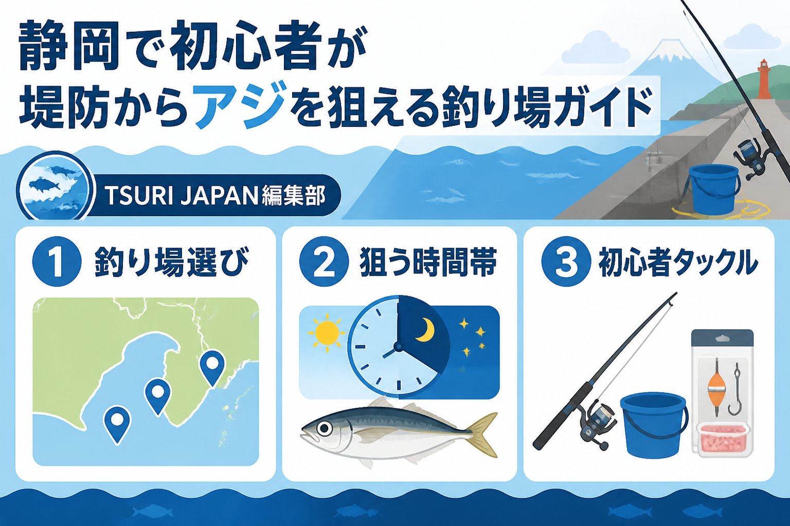 釣り場 静岡で初心者が堤防からアジを狙える釣り場ガイド