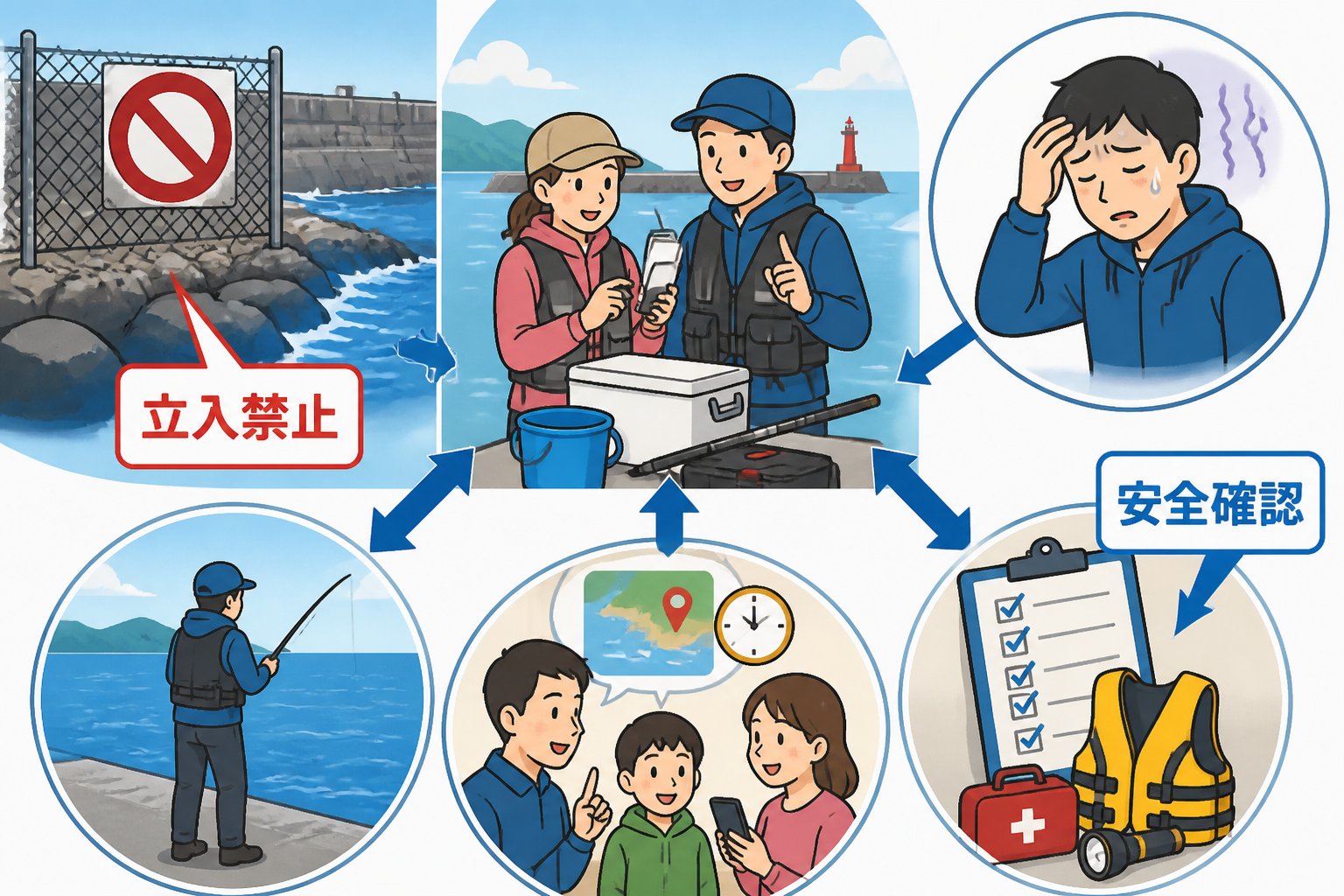 安全 初心者が海釣りへ行く前に危険と注意点を確認する：海釣り初心者が直面する危険の原因とは