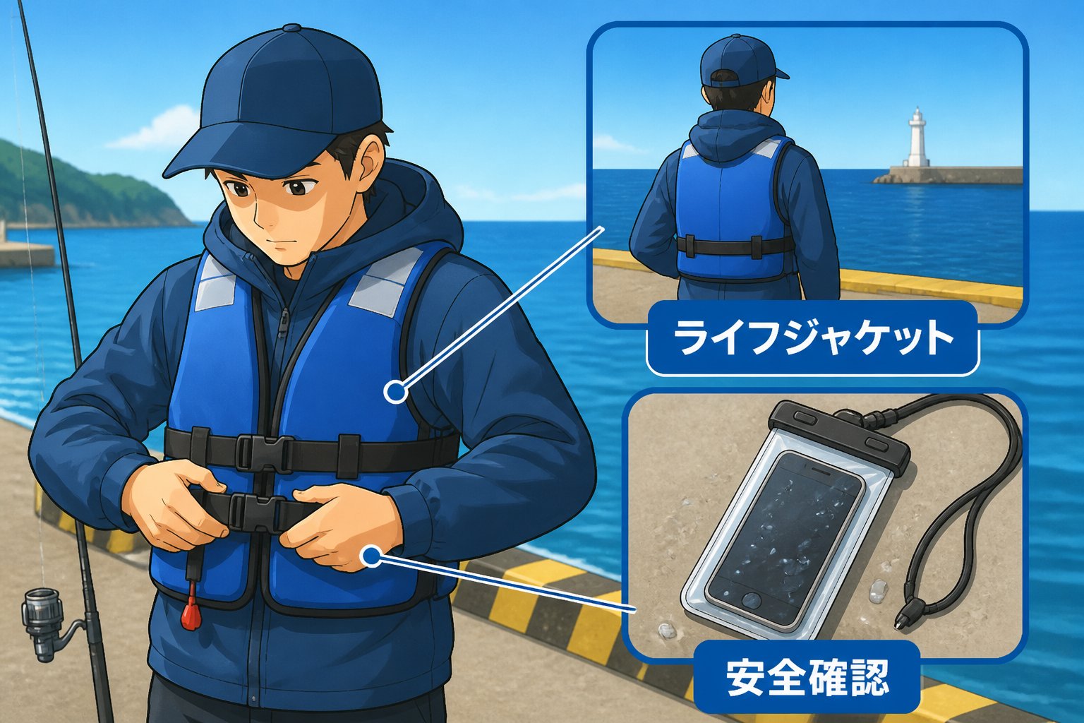 安全 海釣り、初心者が注意すべき危険と注意点を含む安全な釣行のためのポイント