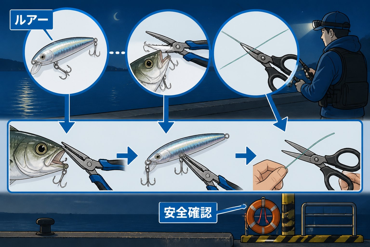 釣り方 夜釣り初心者の持ち物と注意点