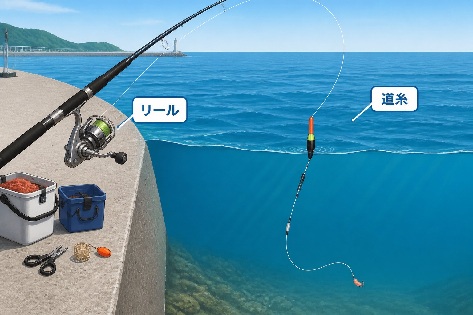 釣り方 海の堤防で初心者が始めるウキ釣りの仕掛け