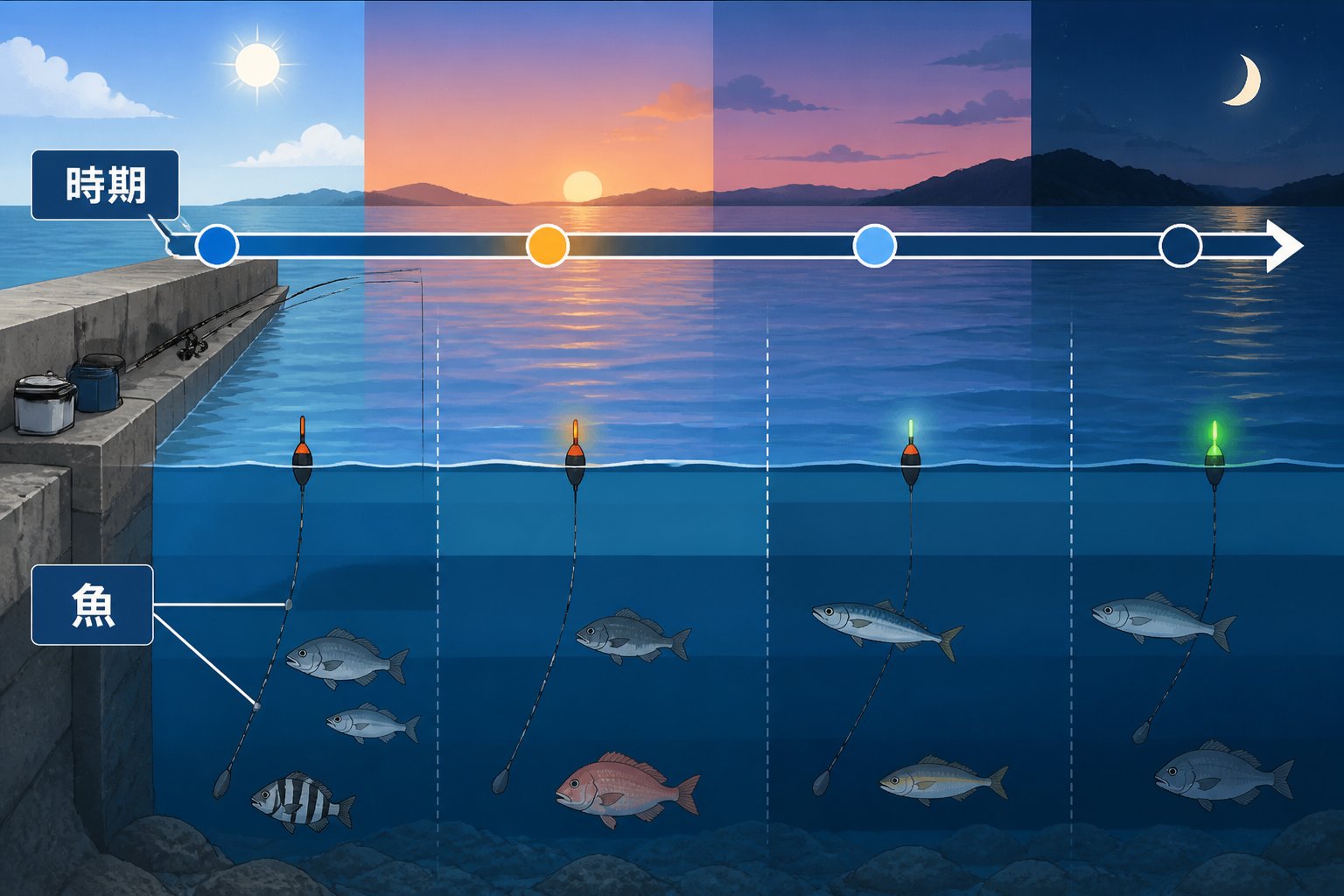 釣具 釣り初心者が知るべき電気ウキのタナ調整の判断基準