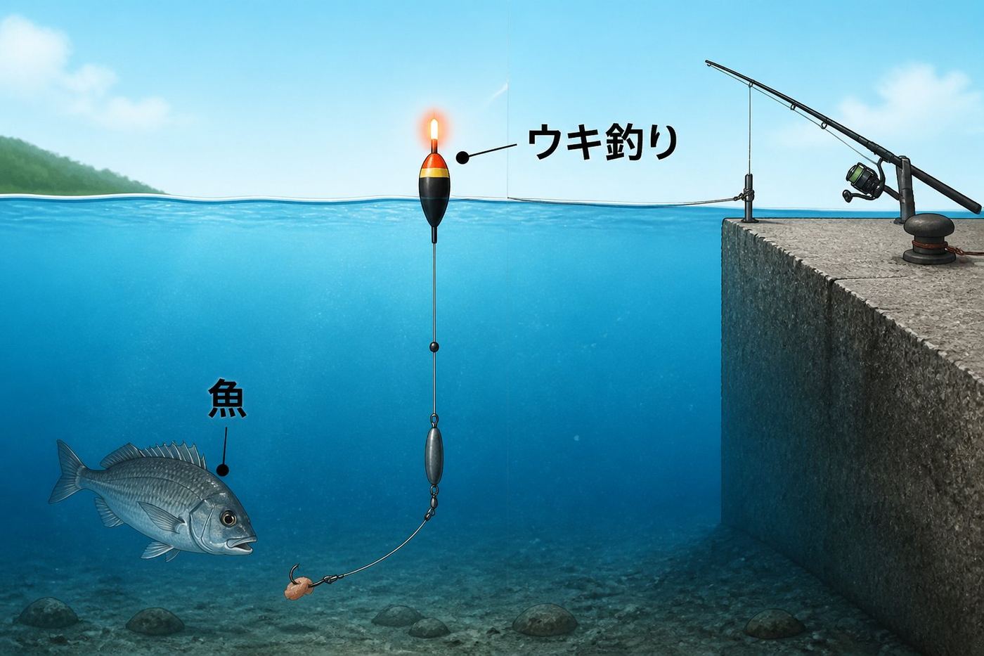 釣具 釣り初心者の電気ウキの使い方手順|夜釣りでの具体的操作