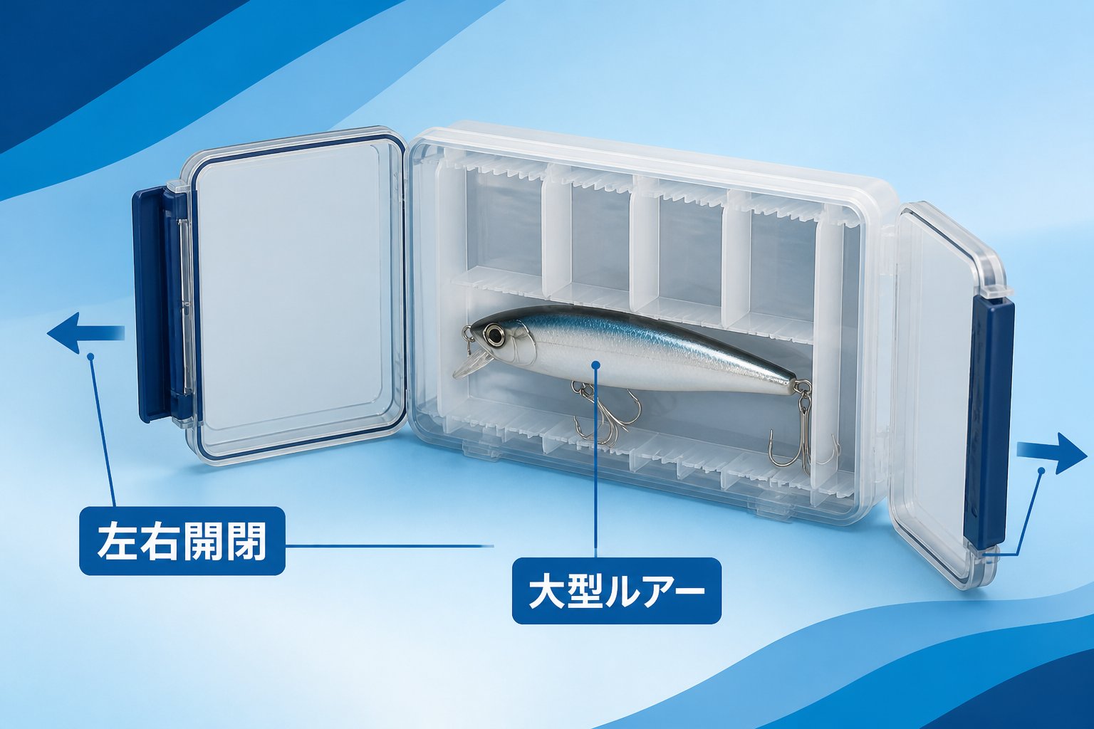 釣具 第2位:SHIMANO ルアーケースワイド 6仕切板タイプ CS-222X