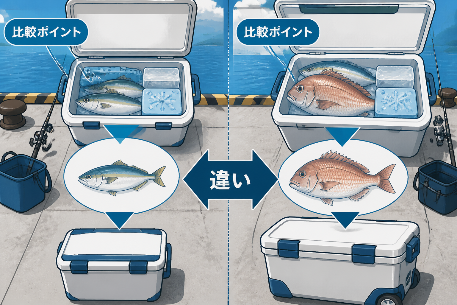 対象魚の大きさから容量を考える