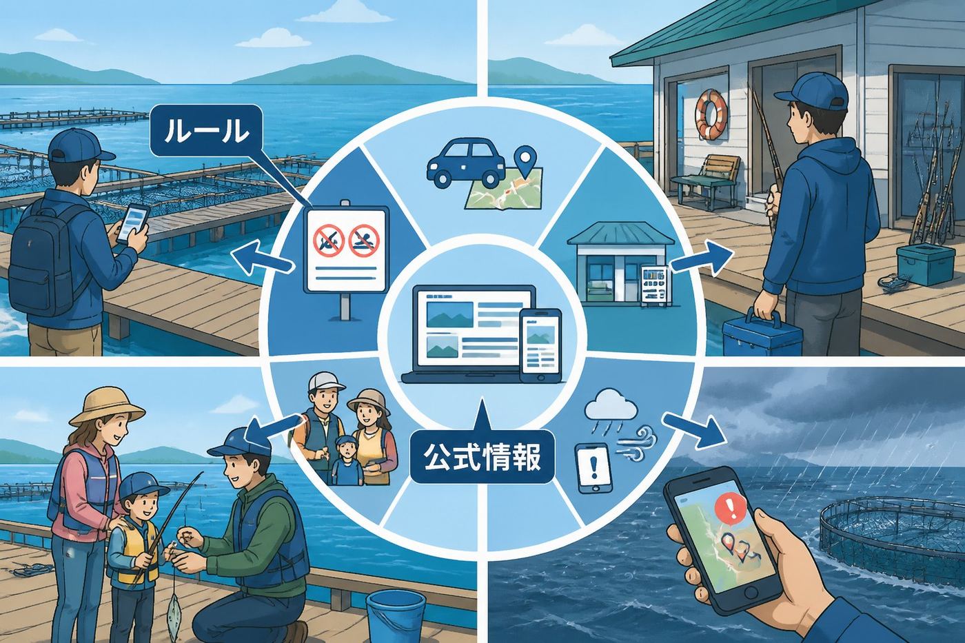 三重県の海上釣り堀ランキング|初心者・親子向け3施設を100点比較「ランキングは5項目・合計100点で比較」の図解