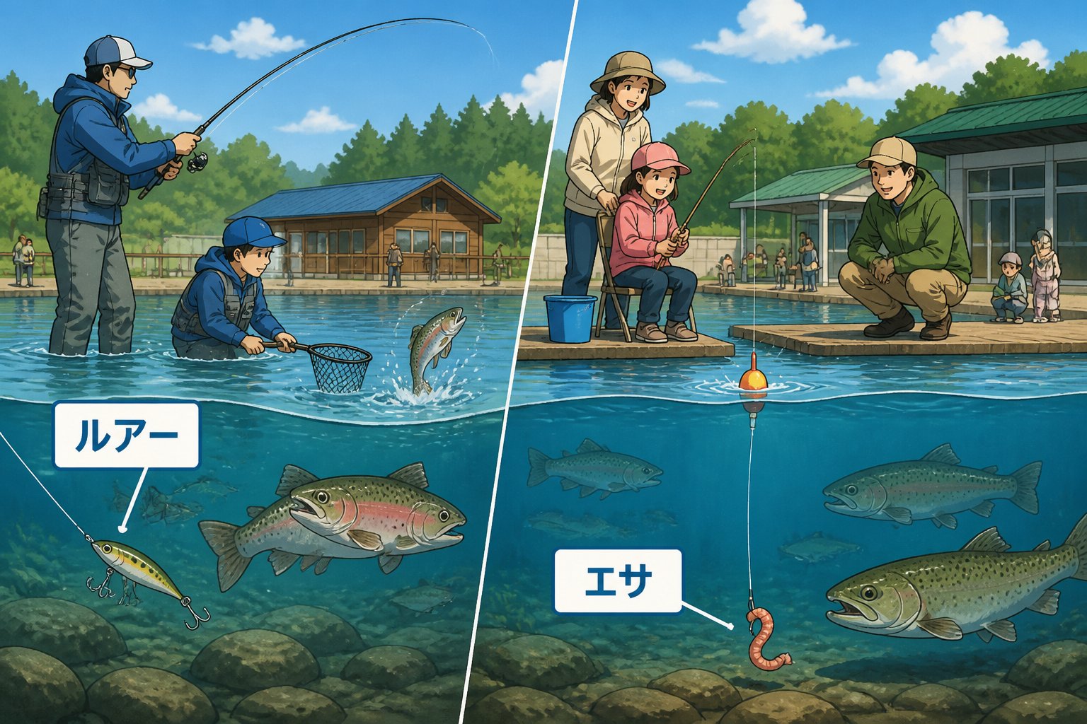北海道初心者・親子向け管理釣り場TOP5比較｜手ぶらで安心の釣り体験「北海道初心者・親子向け管理釣り場比較早見表」の図解