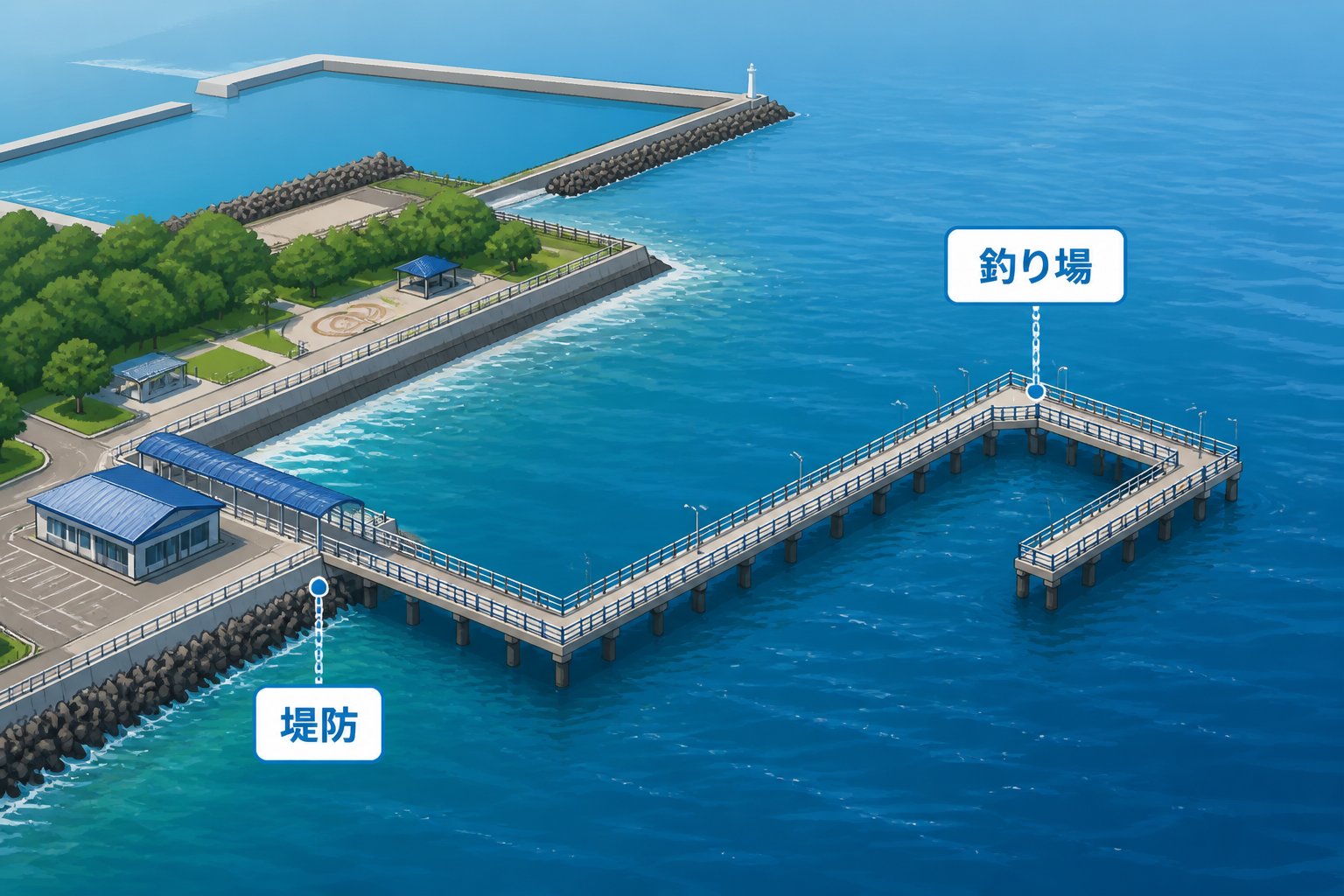 静岡の堤防アジ釣り場を初心者へ｜清水港海づり公園ガイド「静岡のアジ釣り場を探す堤防初心者は清水港海づり公園を確認」の図解