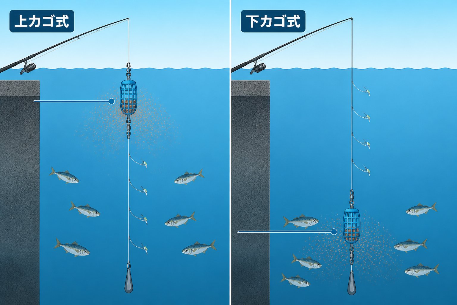 初心者でも安心!サビキ釣りの仕掛けの作り方と安全な釣行準備のポイント「サビキ釣りの仕掛け作り方初心者が知っておきたい種類比較と選び方のポイント」の図解