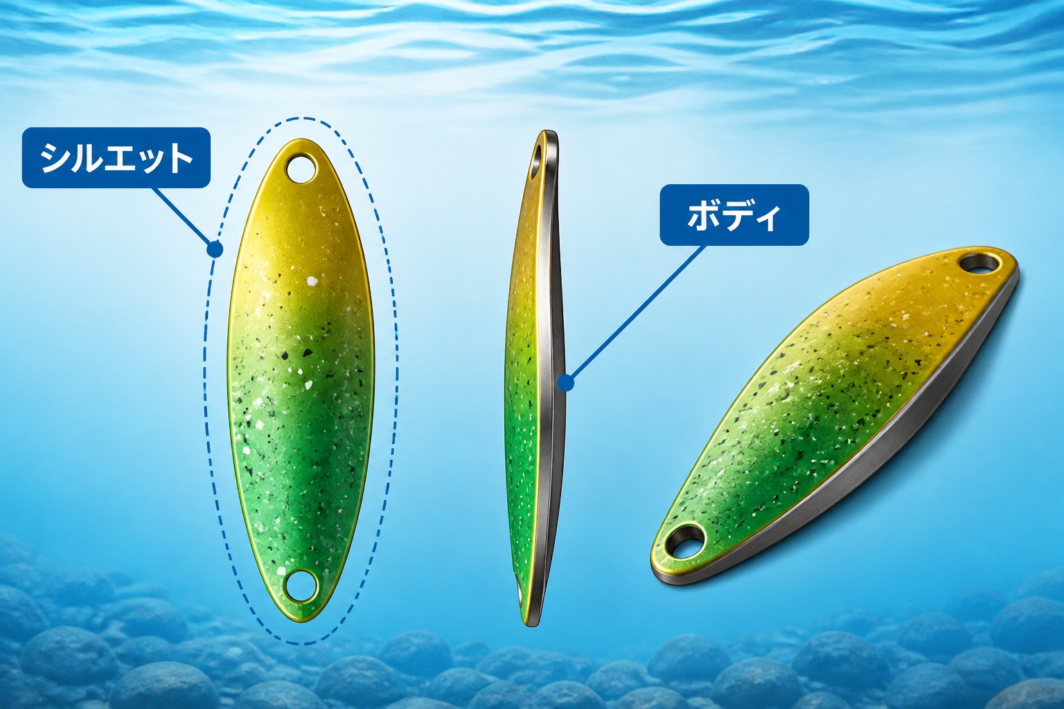釣具 エリアトラウトのスプーンを形状と重量で比べるランキングの比較基準