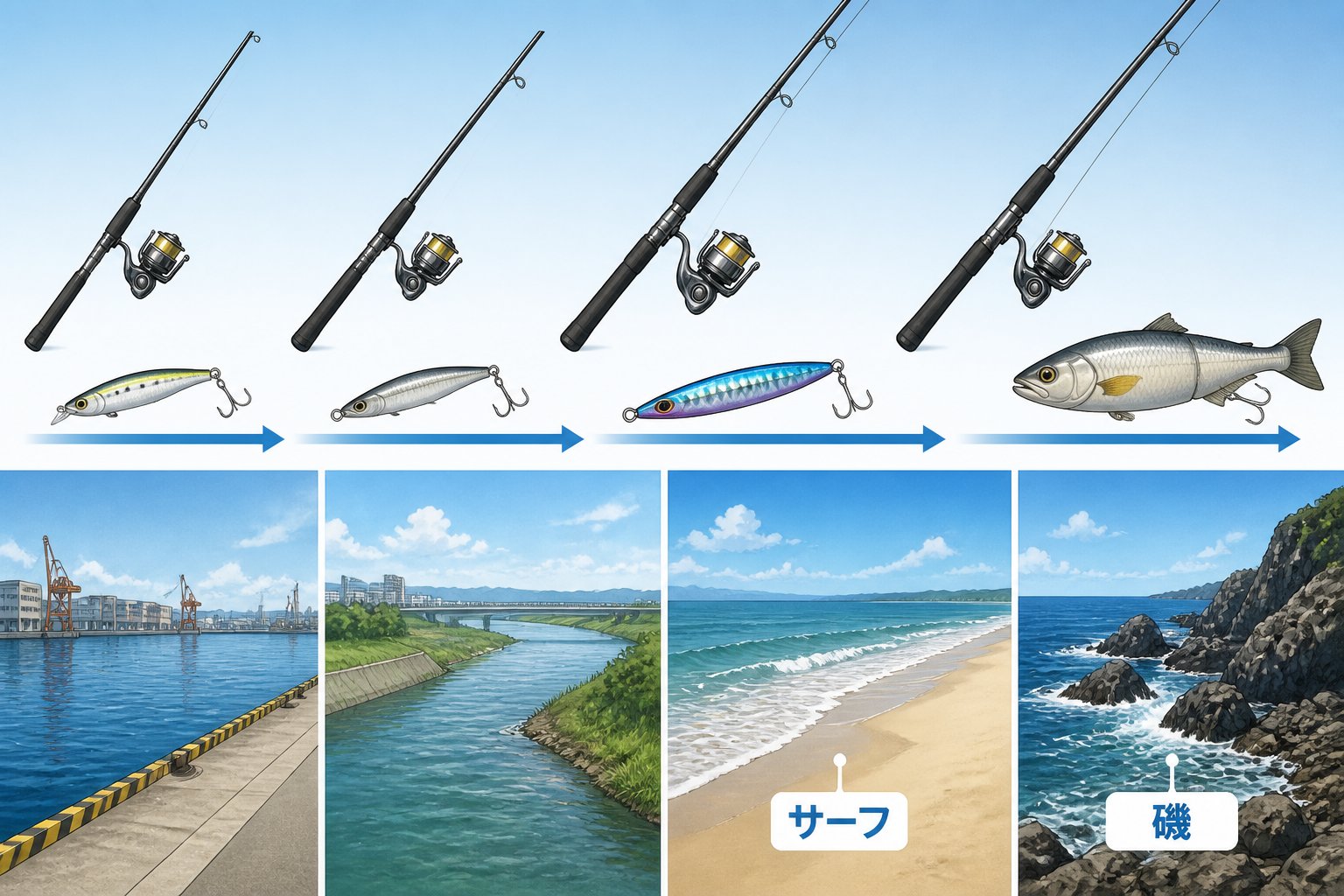 釣具 釣り初心者がシーバスロッドの長さと使い分けを比べるランキングの比較基準