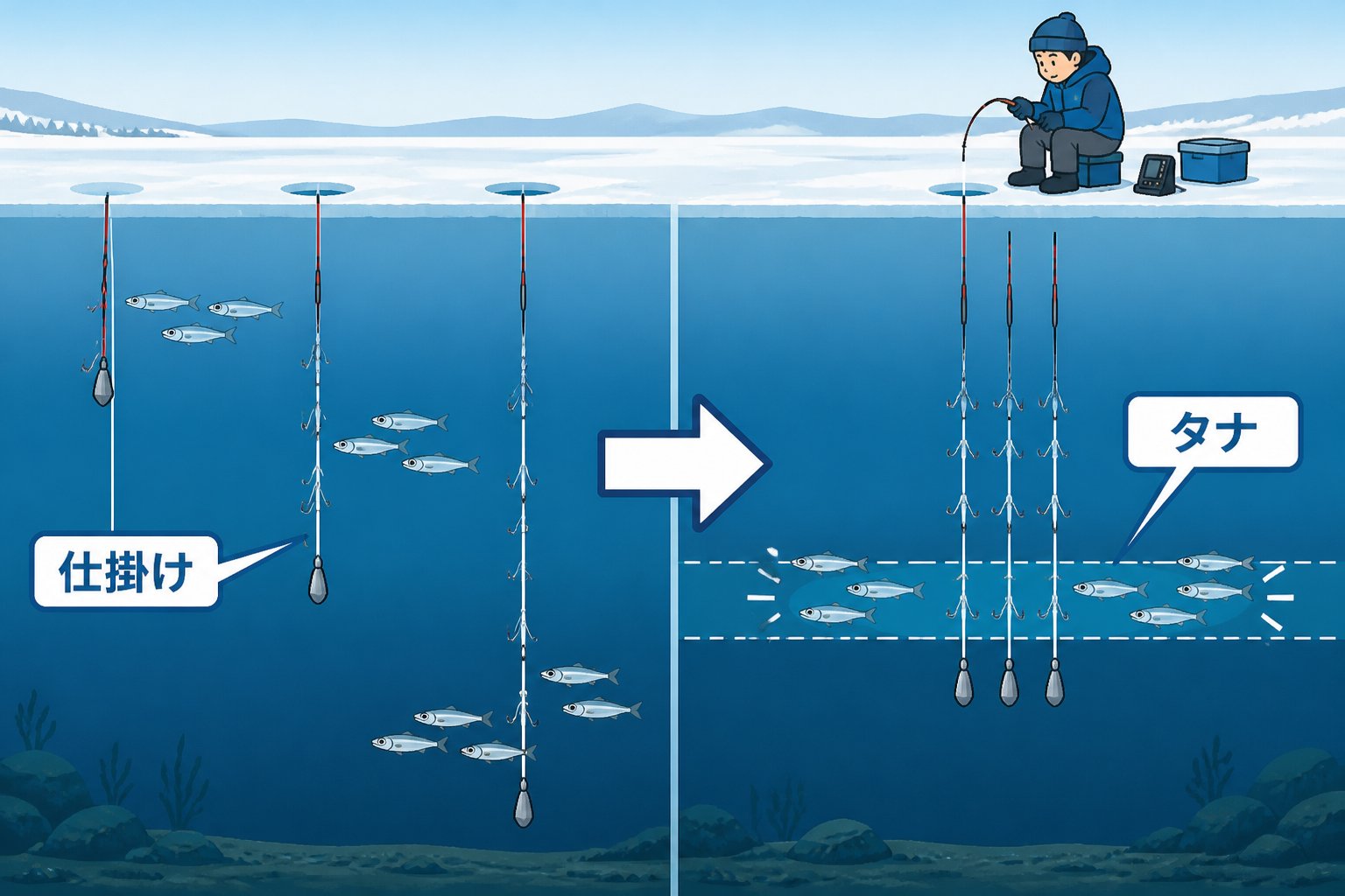 釣り方 ワカサギ釣り方で効果的な誘い方の手順と仕掛けの選び方