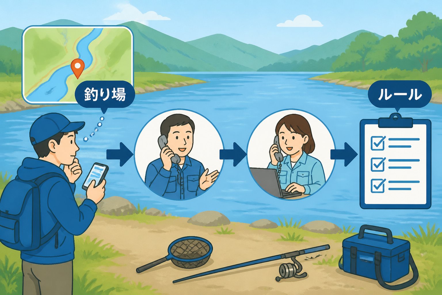 安全 内水面の釣りで遊漁規則と遊漁券を確認する具体的手順