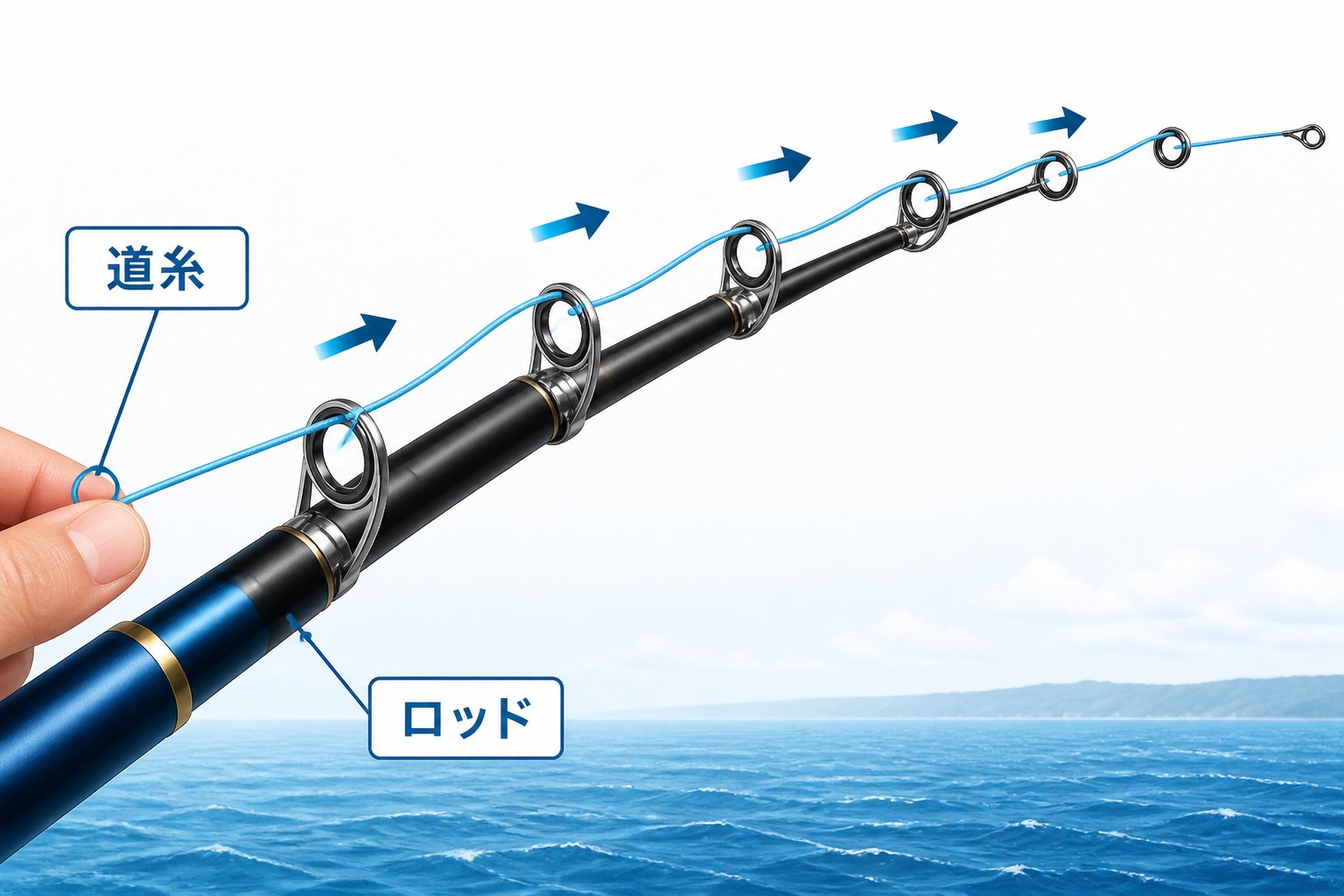 釣具 船竿のガイド付きと中通し竿の選び方の判断基準