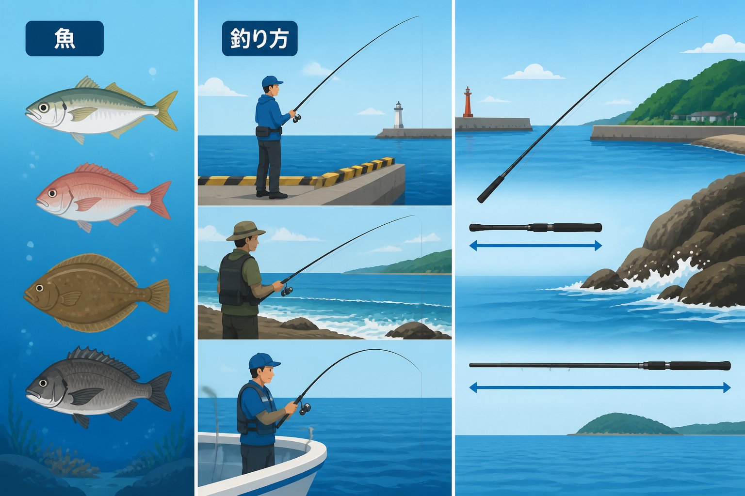 釣具 釣り初心者がロッドの硬さ・パワー・調子で選ぶ基準とは？違いを理解する