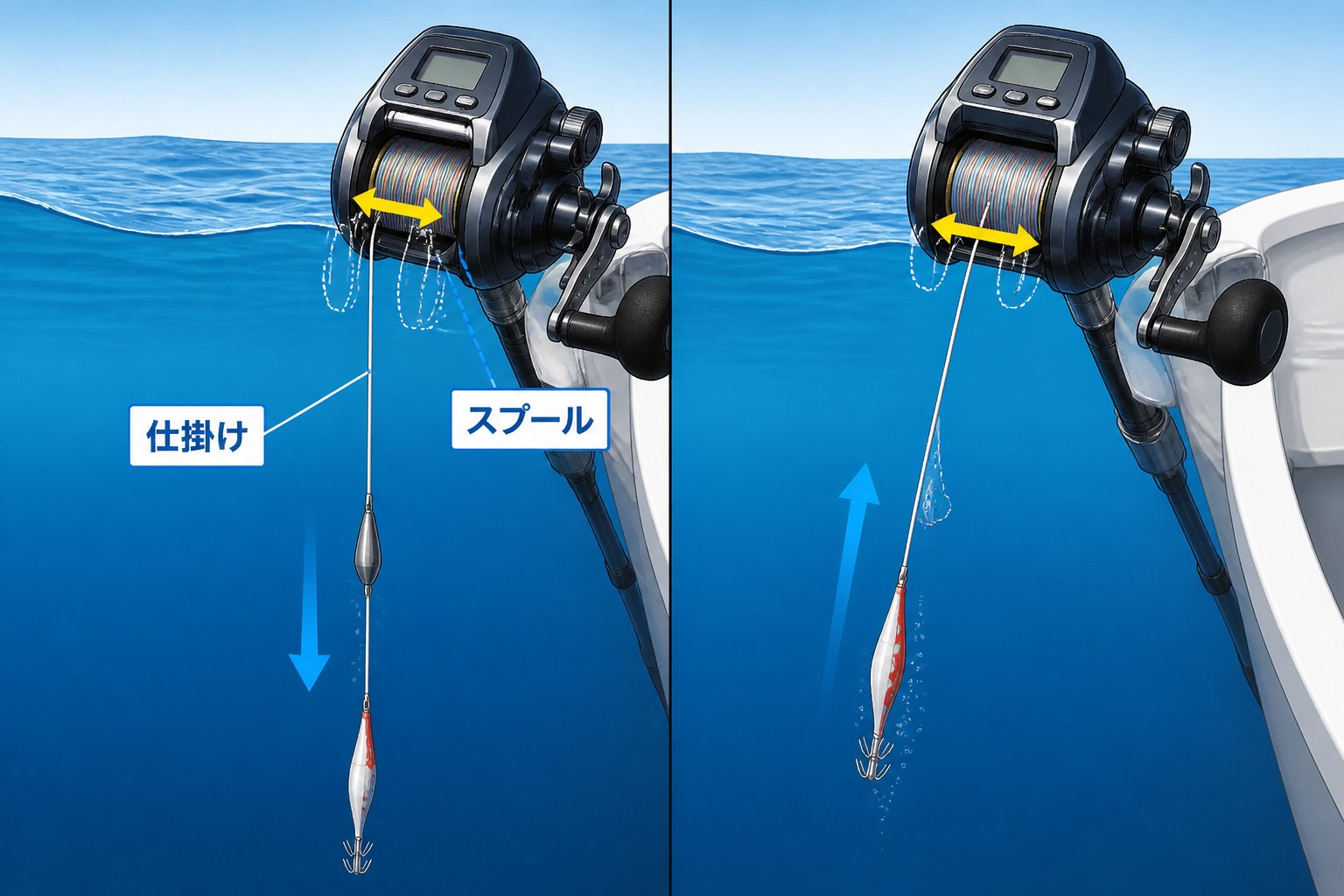 釣具 船釣り用の小型電動リールを操作で比べるランキングの比較基準