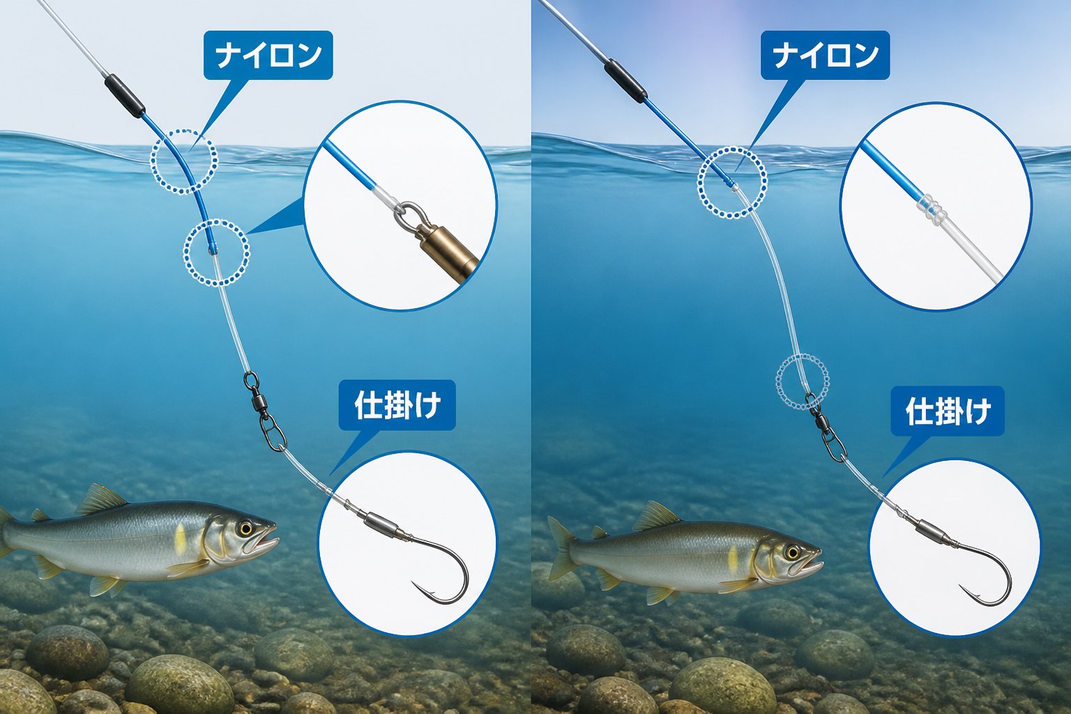 釣り方 アユ友釣りの仕掛け選びの判断基準と素材の特徴